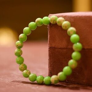 🆕New Green Imperial Jasper Gemstone Bracelet 8mm